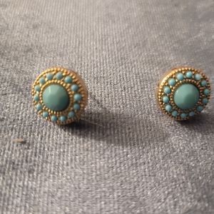 Blue and gold earrings